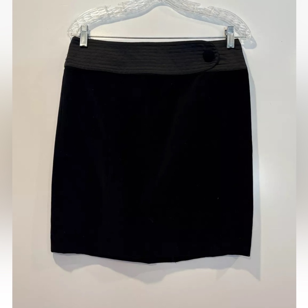 Behnaz Sarafpour Target Black Velvet Satin Pencil‎ Skirt Juniors Size 7 (1030)